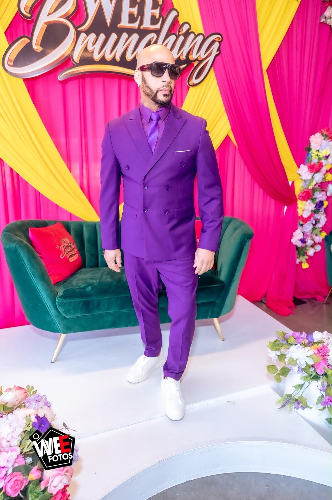 WEE Brunching guest full body portrait showcasing elegant attire at event